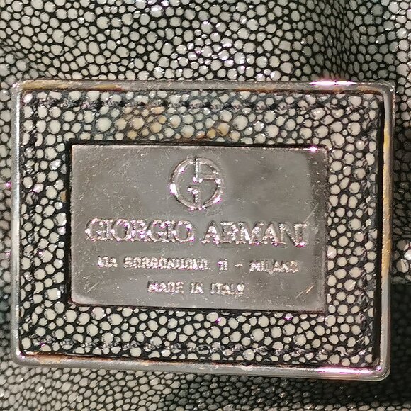 Olive/Cream/Silver Stingray Calfskin Satchel EUC #266 - Picture 3 of 15